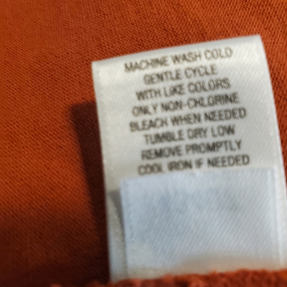 Garnet Hill Size 12 Organic Pima Cotton Pumpkin color 3/4 Sl shift dress - Picture 9 of 9